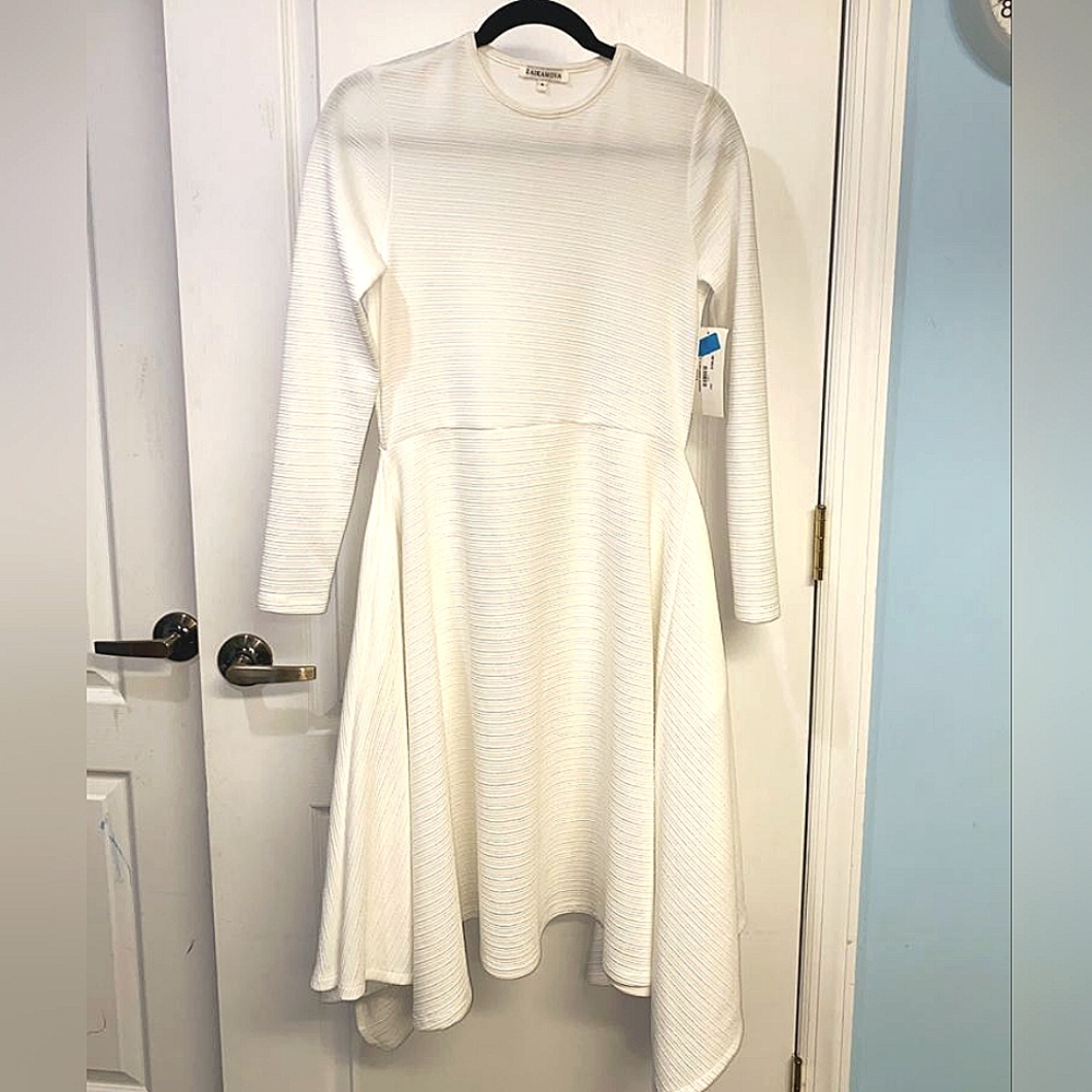 Modest long sleeve white dress